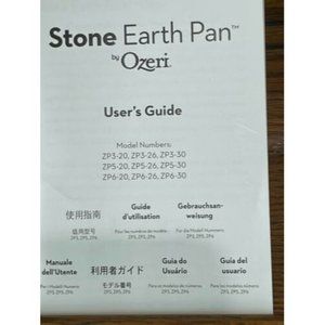 Stone Earth Pan by Ozeri User's Guide ONLY ZP3 ZP6 Manual Instructions Care Use